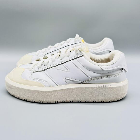 New Balance Shoes Mens 6 White Leather Platform Low Top Lace Up Casual Sneakers main image 5